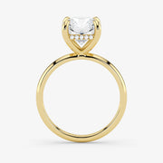 Hidden Halo radiant cut lab-grown diamond engagement ring in 18K Yellow Gold