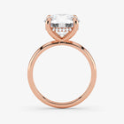 Hidden Halo round cut lab-grown diamond engagement ring in 18K Rose Gold
