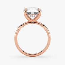Hidden Halo round cut lab-grown diamond engagement ring in 18K Rose Gold
