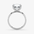Hidden Halo round cut lab-grown diamond engagement ring in 18K White Gold