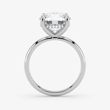 Hidden Halo round cut lab-grown diamond engagement ring in 18K White Gold