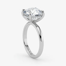 Hidden Halo round cut lab-grown diamond engagement ring in 18K White Gold