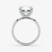Hidden Halo round cut lab-grown diamond engagement ring in 18K White Gold