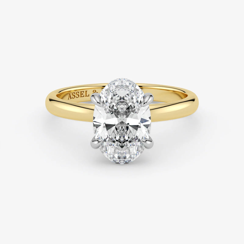 Lab Grown Diamond Classic Engagement Ring – Hidden Halo Style – 3.5 Ct
