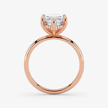 Marquise Cut Lab Grown Diamond Engagement Ring in 18K Rose Gold - Hidden Halo