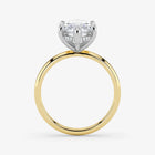 Marquise Cut Lab Grown Diamond Engagement Ring in 18K Two-Tone Gold - Hidden Halo