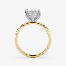 Marquise Cut Lab Grown Diamond Engagement Ring in 18K Two-Tone Gold - Hidden Halo
