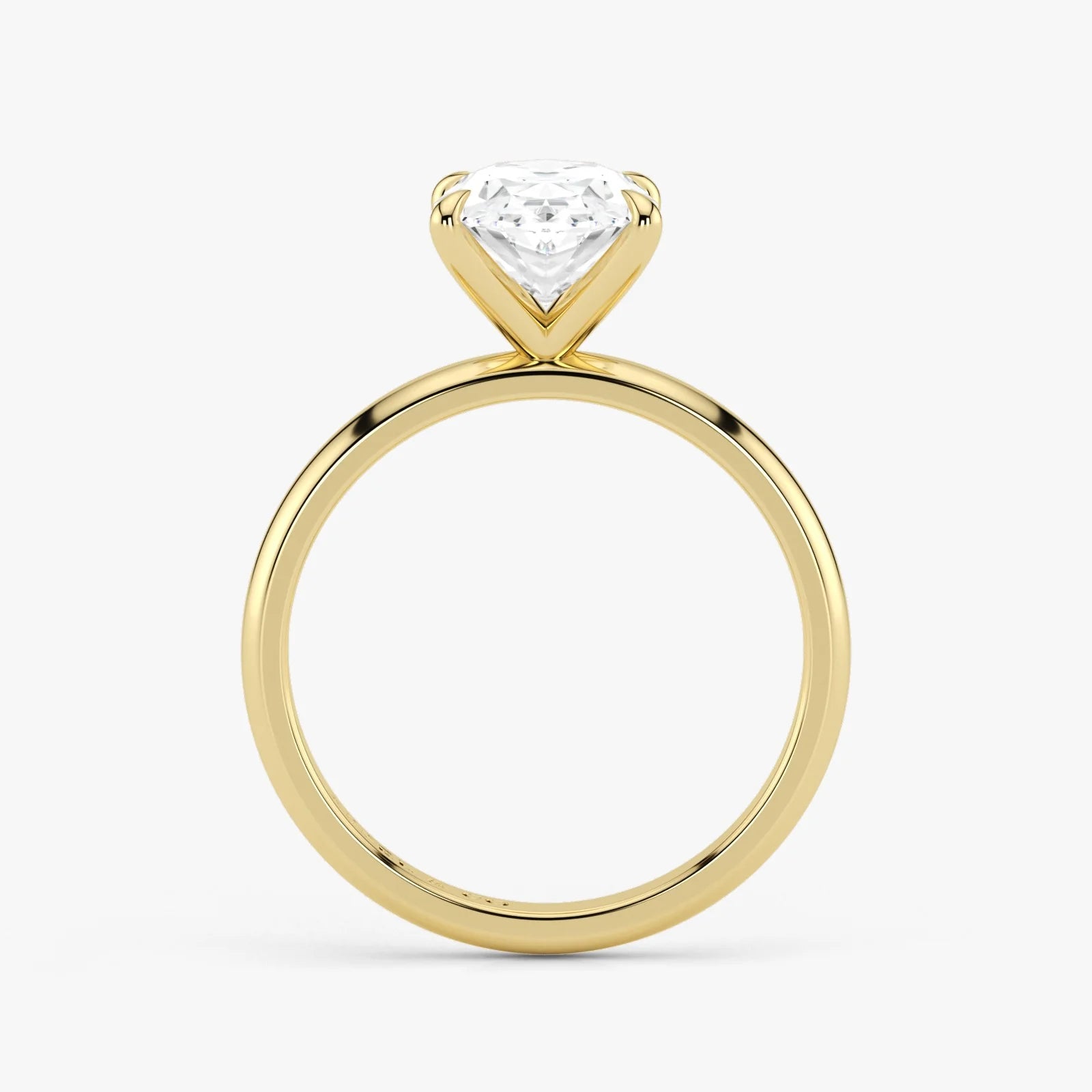  Oval Cut Diamond Ring on Hand – 18K Yellow Gold | Assel & Co