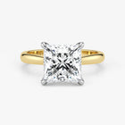 Princess cut lab-grown diamond ring in 18K two-tone gold by Assel & Co