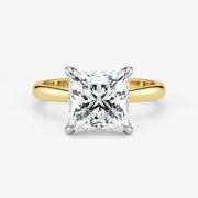 Princess cut lab-grown diamond ring in 18K two-tone gold by Assel & Co