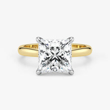 Princess cut lab-grown diamond ring in 18K two-tone gold by Assel & Co