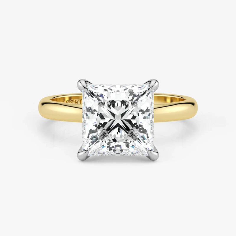 Princess-cut-lab-grown-diamond-ring-in-18K-two-tone-gold-by-Assel-&-Co