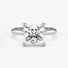 Princess Cut Lab Grown Diamond Engagement Ring in 18K White Gold - Solitaire Style