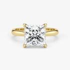 Princess Cut Lab Grown Diamond Engagement Ring in 18K Yellow Gold - Solitaire Style