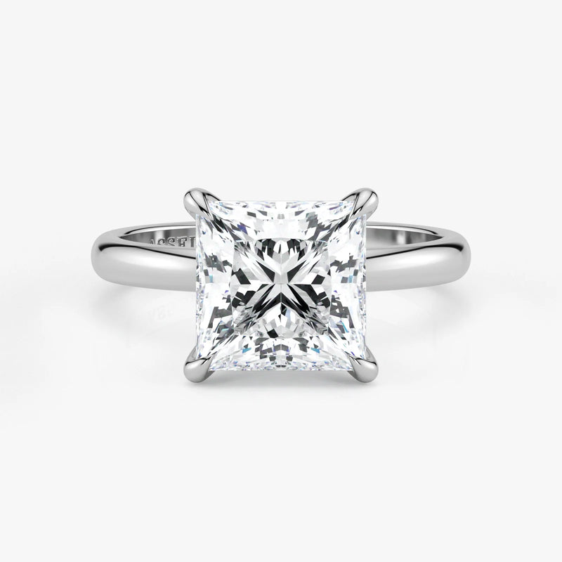 Princess Cut Lab Grown Diamond Engagement Ring in Platinum - Solitaire Style