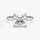 Princess Cut Lab Grown Diamond Engagement Ring in Platinum - Hidden Halo