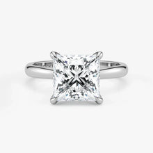 Princess Cut Lab Grown Diamond Engagement Ring in Platinum - Hidden Halo
