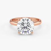 Round Cut Lab-Grown Diamond Engagement Ring in 18K Rose Gold | Assel & Co