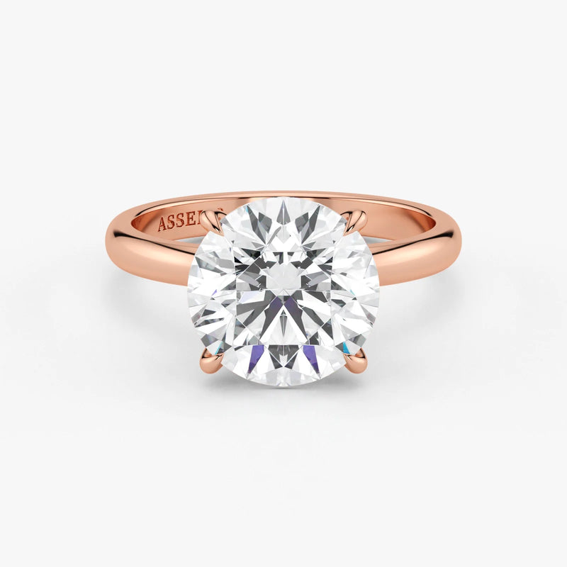 Round Cut Lab-Grown Diamond Engagement Ring in 18K Rose Gold | Assel & Co