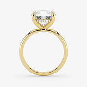 Hidden Halo round cut lab-grown diamond engagement ring in 18K Yellow Gold