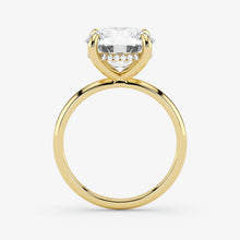 Hidden Halo round cut lab-grown diamond engagement ring in 18K Yellow Gold