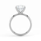 Side profile of cushion cut lab-grown diamond ring in white gold setting