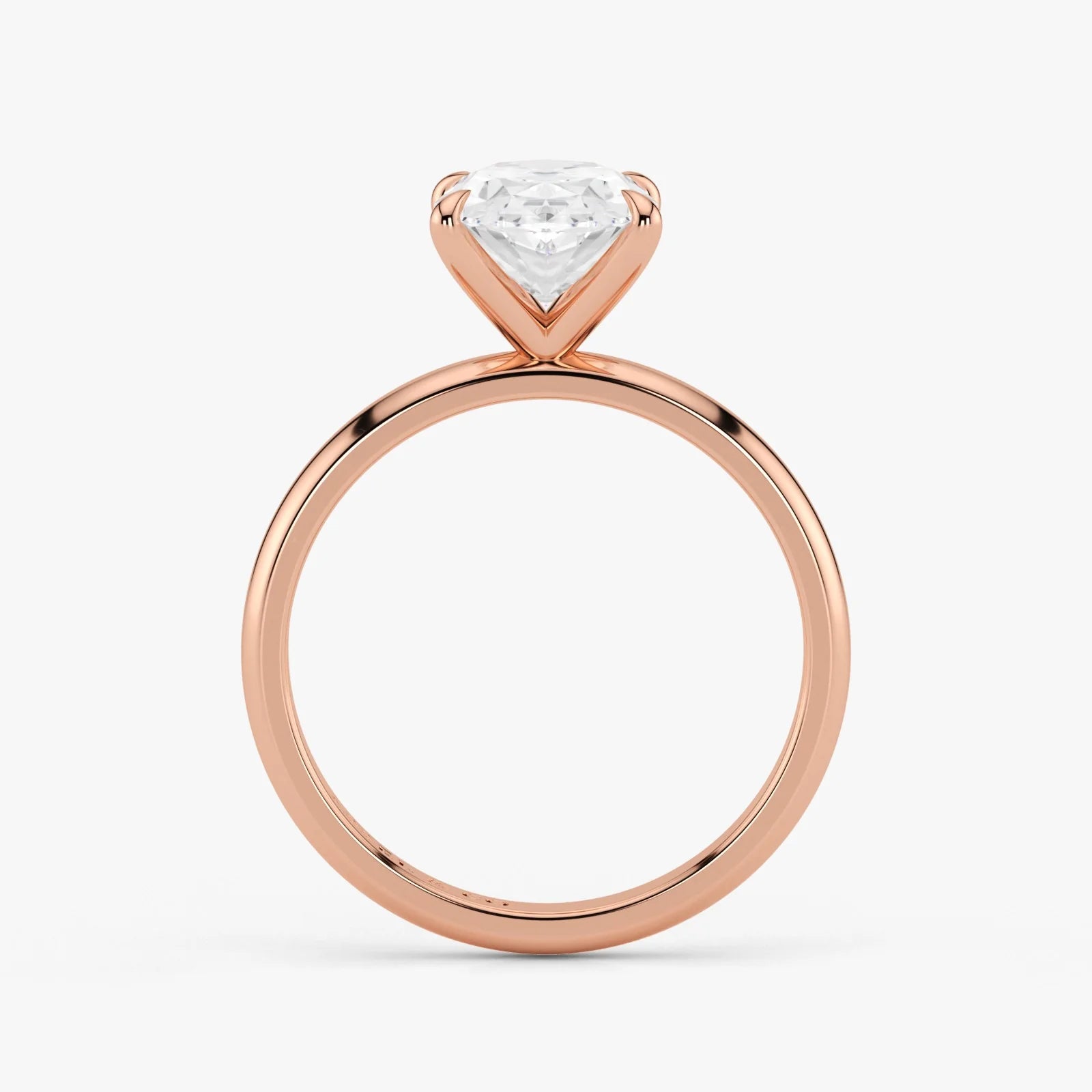 Oval Cut Lab Grown Diamond Engagement Ring in 18K Rose Gold - Solitaire Style