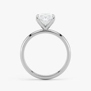 Side View – Oval Diamond Ring in 18K White Gold