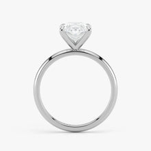 Side View – Oval Diamond Ring in 18K White Gold