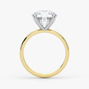 Side View – Round Cut Diamond Ring in 18K Two-Tone Gold