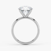 Side View – Round Diamond Ring in 18K White Gold