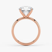 Side View – Round Diamond Ring in Rose Gold
