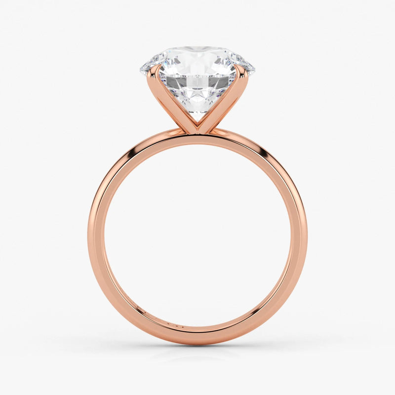 Side View – Round Diamond Ring in Rose Gold