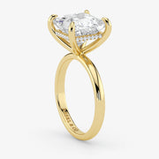 Hidden Halo marquise cut lab-grown diamond engagement ring in 18K Yellow Gold
