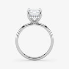 Hidden Halo emerald cut lab-grown diamond engagement ring in 18K White Gold