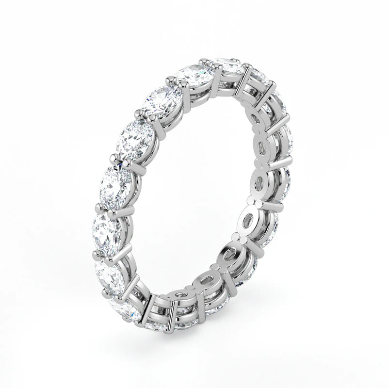 Oval Cut Lab Grown Diamond Eternity Wedding Ring in Platinum