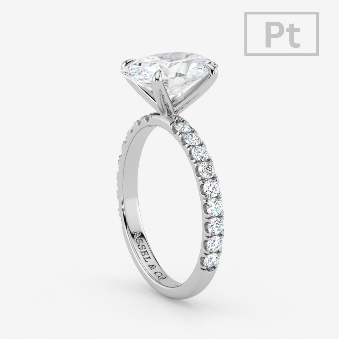 Classic Engagement Ring - Pave Style