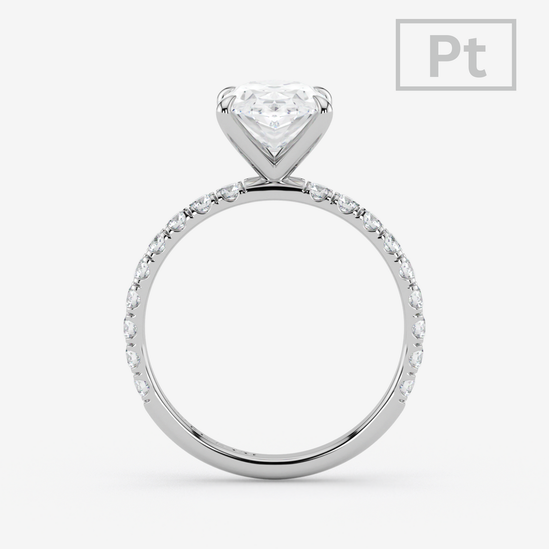 Classic Engagement Ring - Pave Style