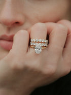 Round Cut Lab Grown Diamond Eternity Wedding Ring in 18K Rose Gold