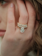 Round Cut Lab Grown Diamond Eternity Wedding Ring in 18K Rose Gold