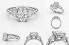 CUSTOM - Three-Stone Style Lab Grown Diamond Engagement Ring in 18K White Gold • 5.04 Ct • F color • VS1