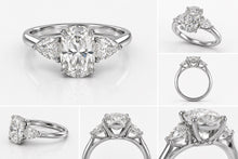 CUSTOM - Three-Stone Style Lab Grown Diamond Engagement Ring in 18K White Gold • 5.04 Ct • F color • VS1
