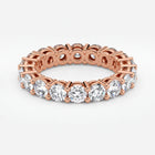 Round Cut Lab Grown Diamond Eternity Wedding Ring in 18K Rose Gold