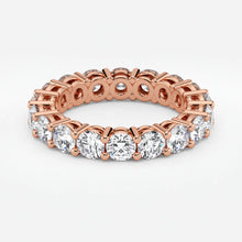 Round Cut Lab Grown Diamond Eternity Wedding Ring in 18K Rose Gold