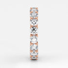 Round Cut Lab Grown Diamond Eternity Wedding Ring in 18K Rose Gold