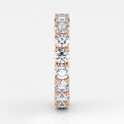 Round Cut Lab Grown Diamond Eternity Wedding Ring in 18K Rose Gold
